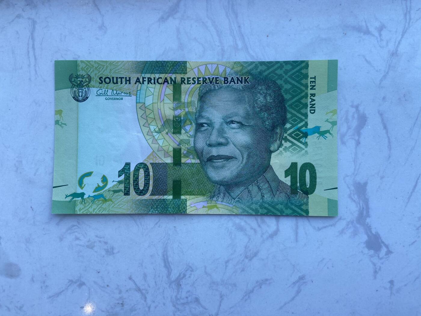 【炜奕收藏】裸钞专场第八期 南非10兰特，au品相