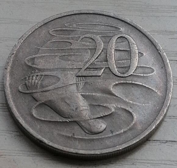 招财猫的储钱罐硬币拍卖第11场 澳大利亚1975年20分大铜镍币