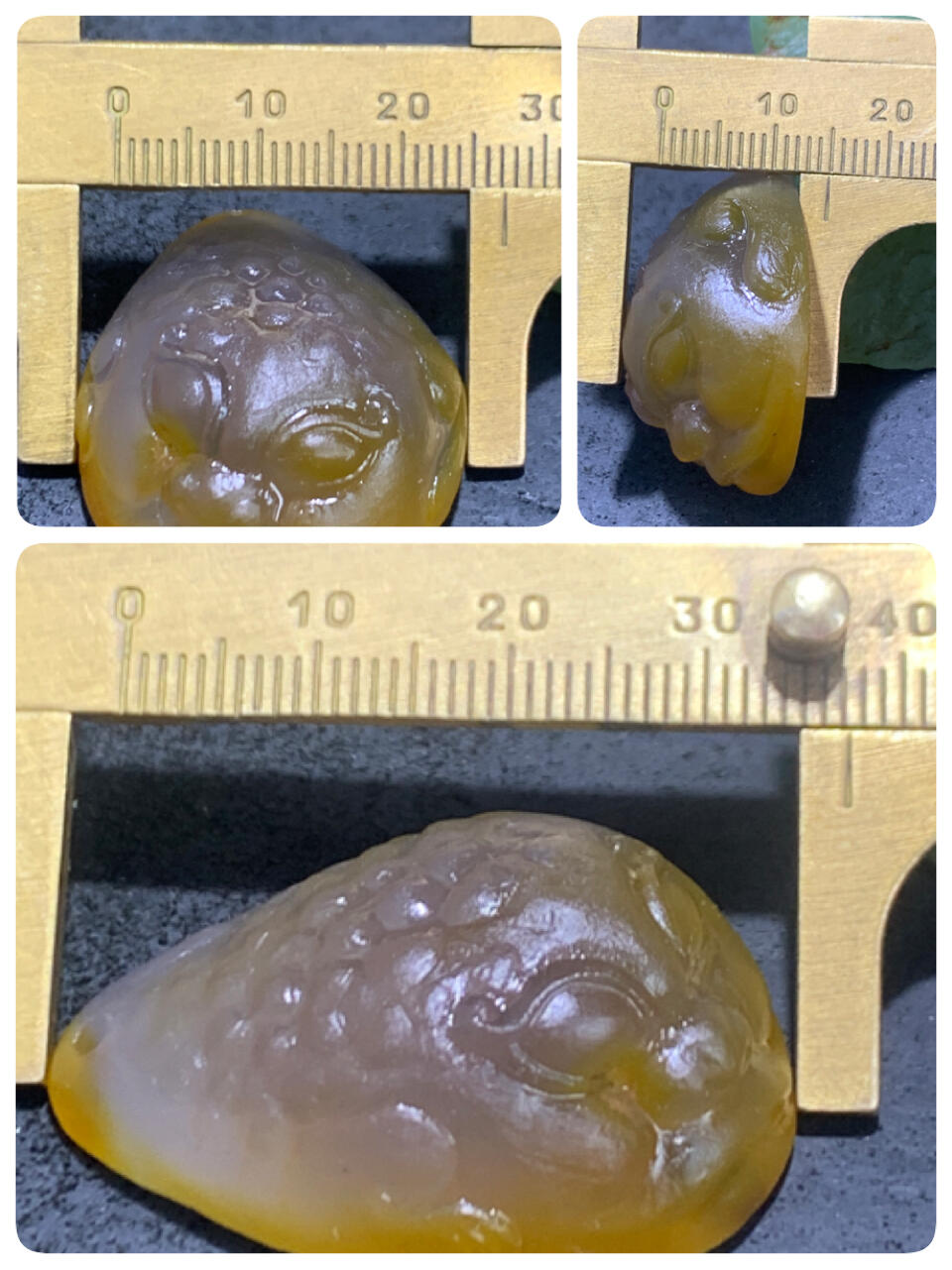 精美亚光蒙料冻料飘鸡油黄战国红玛瑙手工俏色巧雕招财金蟾吊坠一个