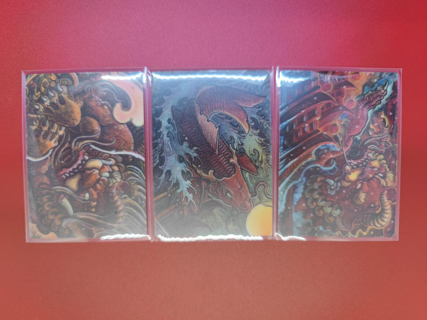 妖精的尾巴卡牌拍卖第十九期(收拍品) 星宿文创遇见锦鲤镜面光感特卡3张（年兽、鱼跃龙门、貔貅）