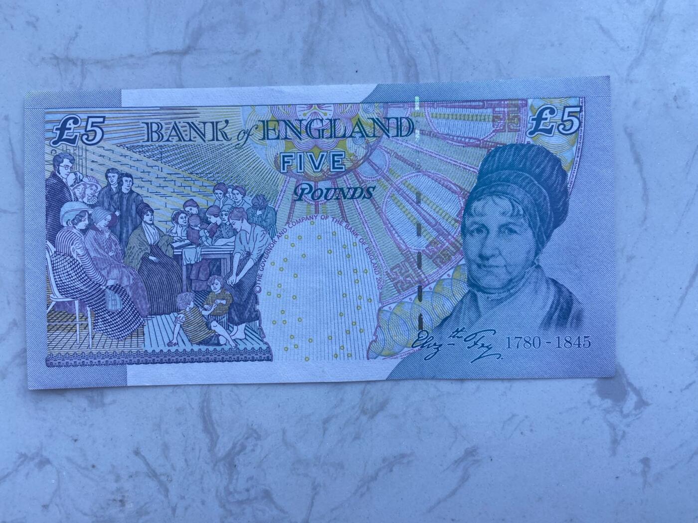 【炜奕收藏】裸钞专场第八期 英国E序列再版5磅，au品相