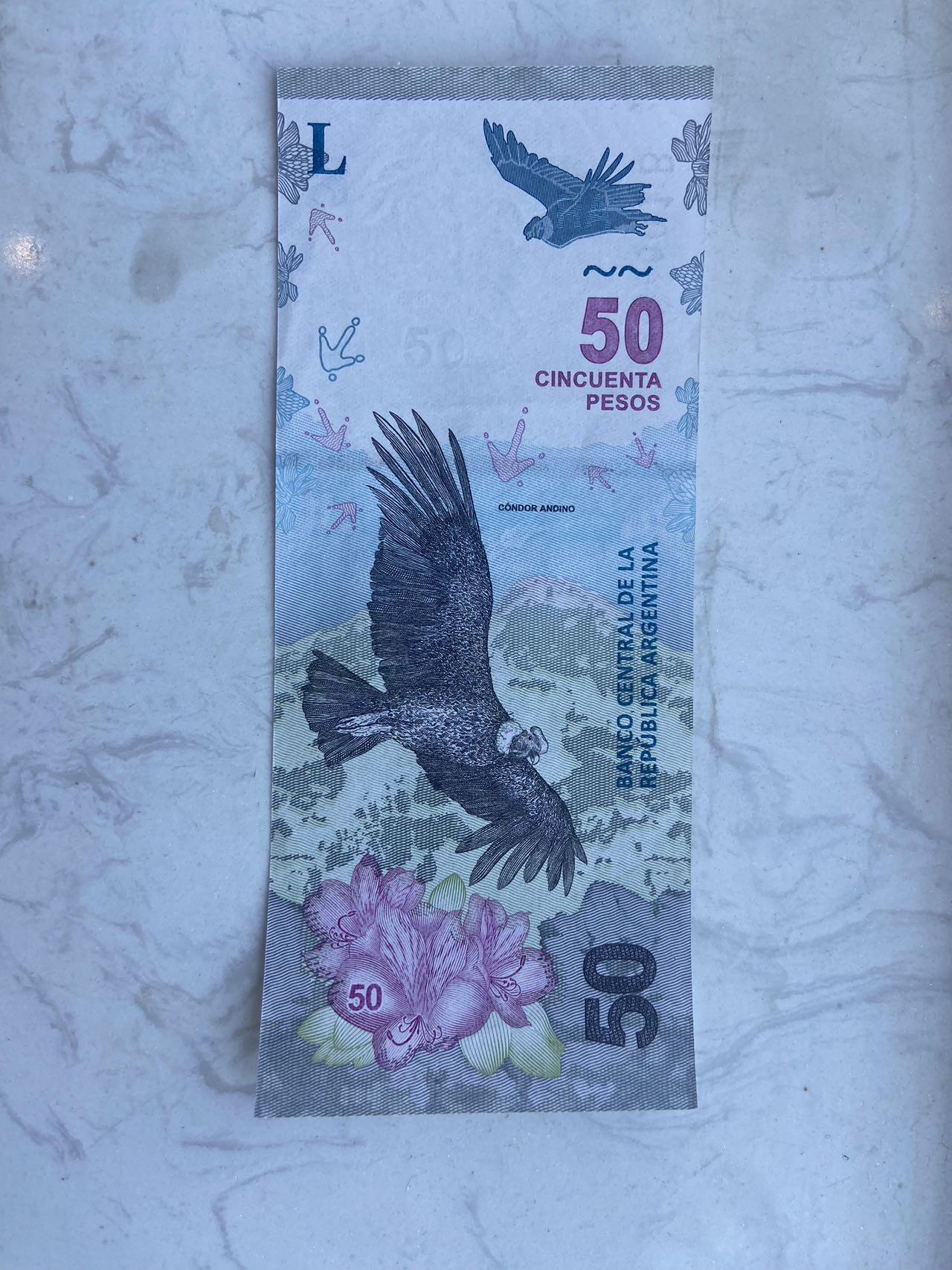 【炜奕收藏】裸钞专场第八期 阿根廷50比索，unc-品相