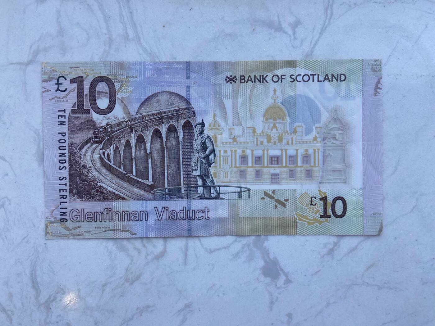 【炜奕收藏】裸钞专场第八期 苏格兰银行10磅塑料钞，流通品相