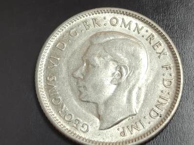 燕姐换藏第82拍 澳大利亚1944年的乔治六世1先令银币