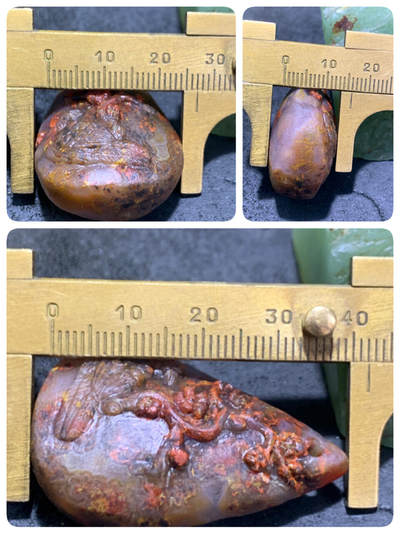 精美亚光冰飘草花纹战国红玛瑙手工俏色巧雕喜上眉梢吊坠一个 精美亚光冰飘草花纹战国红玛瑙手工俏色巧雕喜上眉梢吊坠一个