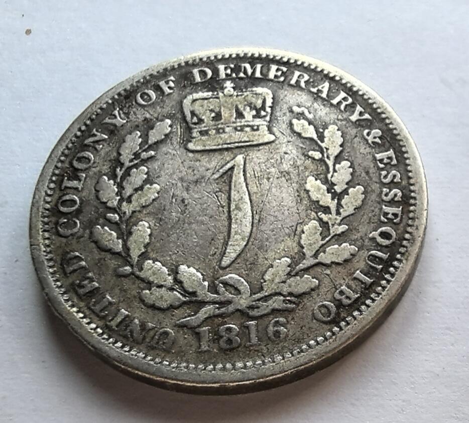 1816年英属德梅利亚和诶斯奎博银币1盾
