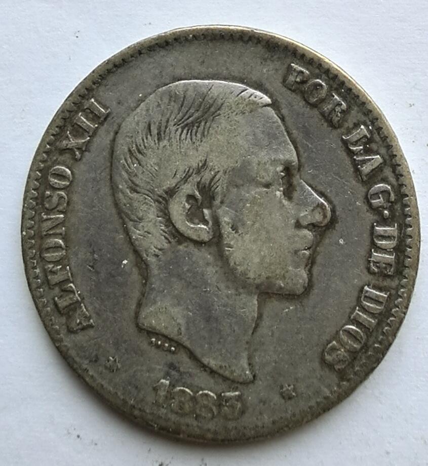 1883年西属菲律宾银币50C
