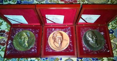 全网在售孤品章专场 - （珍品大全套）马定祥 大铜章 100mm 发行量100套 54+54+54罕见3同号 9.9品相