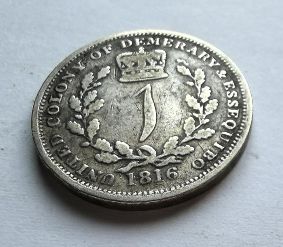1816年英属德梅利亚和诶斯奎博银币1盾