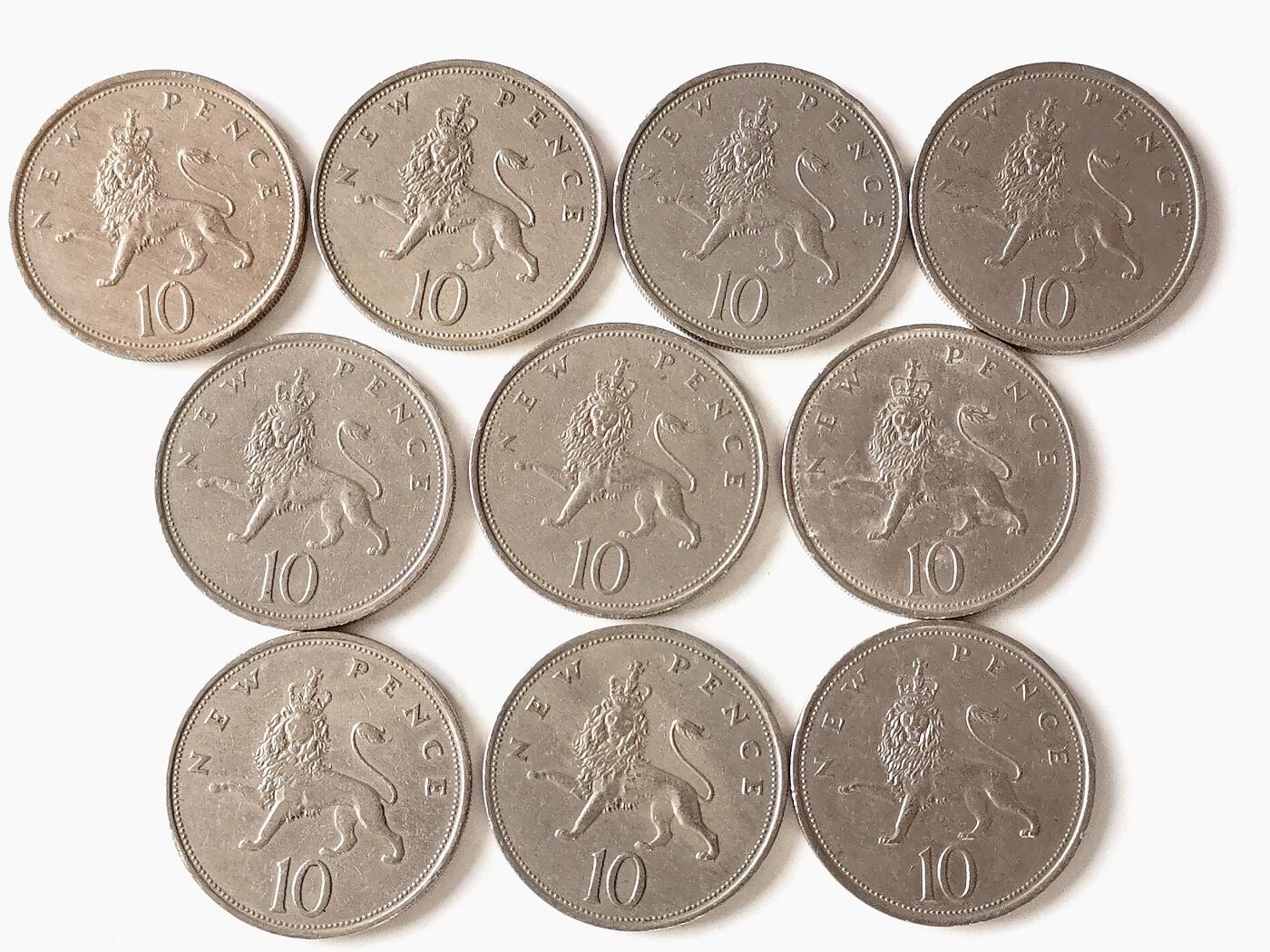 第一海外回流一元起拍收藏 散币专场 第98期 英国10便士 10枚