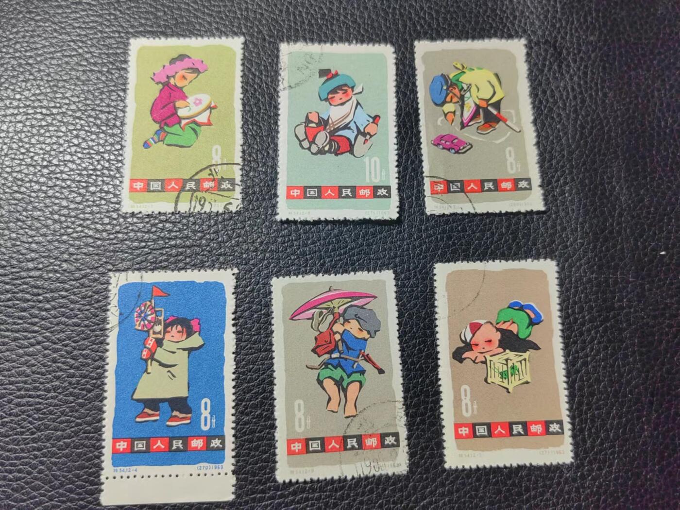 洪涛臻品批发群 精选邮票限时拍卖第六百八十七期  特54儿童盖销  6枚一组  版撕上品，部分全品，部分软折上品，品相非常不错，喜欢不要错过