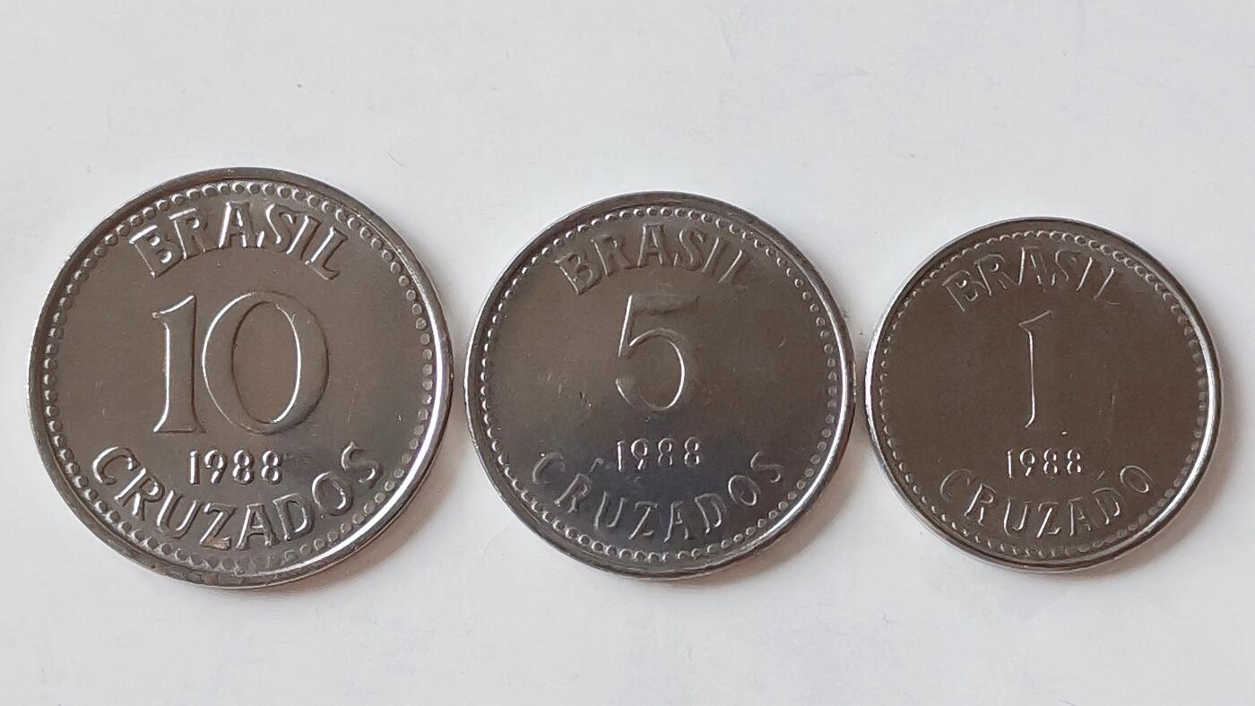 第一海外回流一元起拍收藏 散币专场 第98期 巴西1988年不锈钢硬币3枚