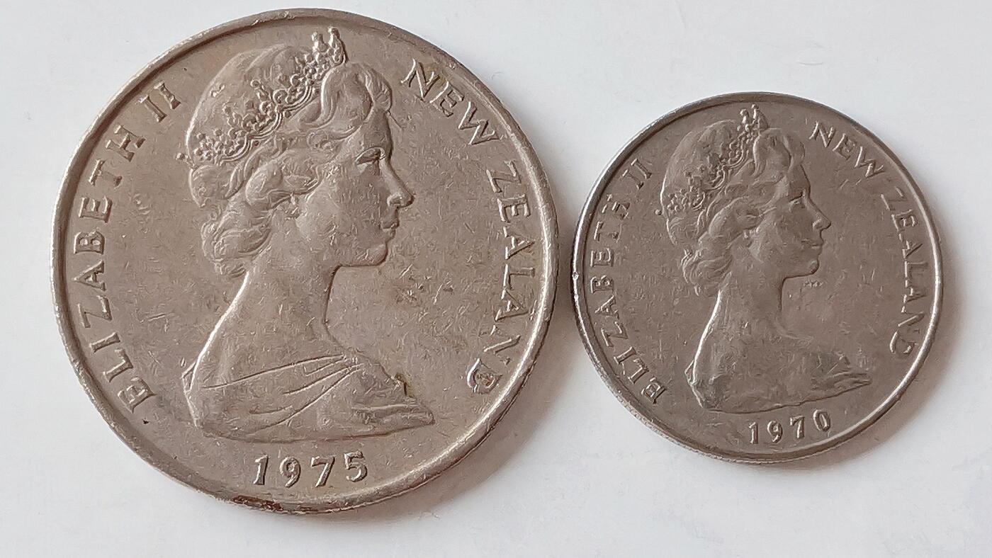 第一海外回流一元起拍收藏 散币专场 第98期 新西兰70年代硬币2枚