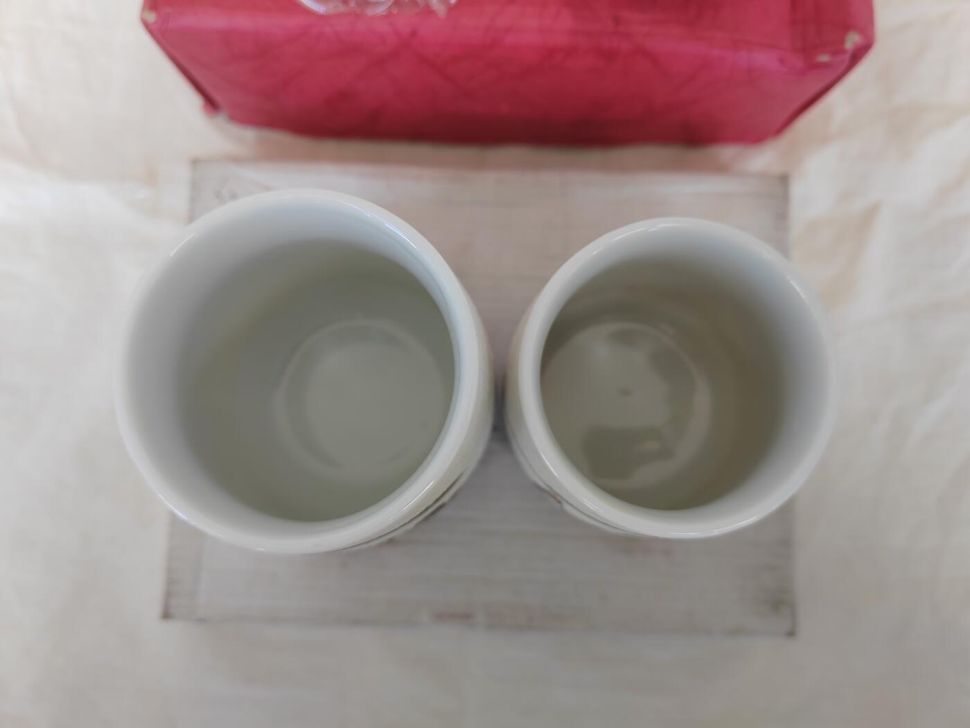 欧美回流精选 原盒日本回流清水烧夫妻汤吞盖杯一对