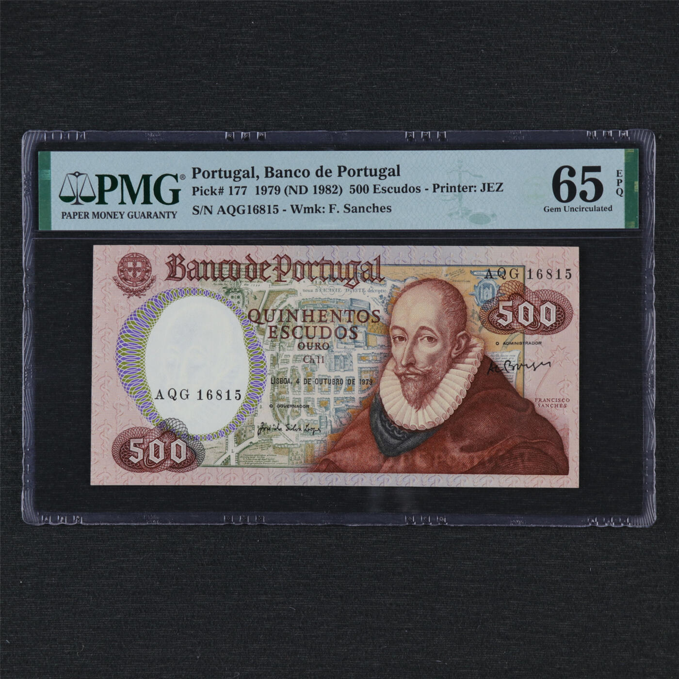 【亘邦集藏】第193期拍卖 1979年 葡萄牙500埃斯库多 PMG 65EPQ AQG16815