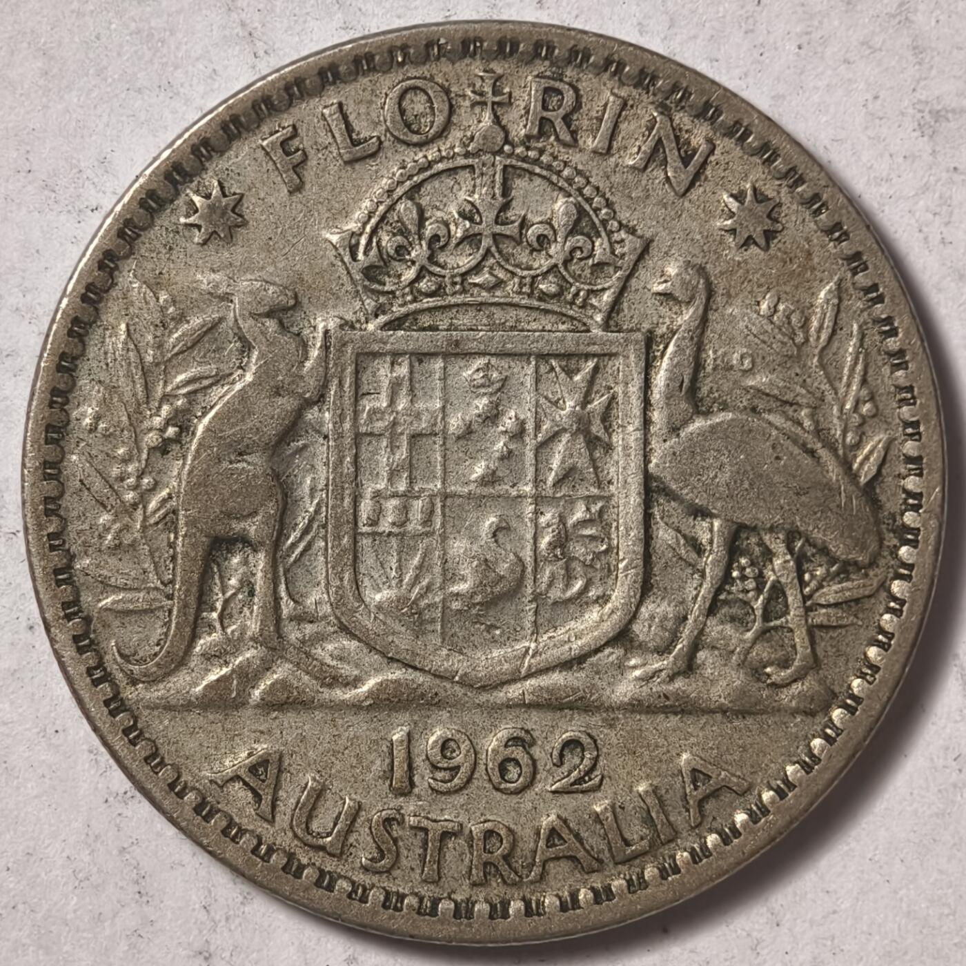 紫瑗钱币——第386期拍卖 澳大利亚 1962年 伊丽莎白二世 1弗洛林 11.2克 0.5银 