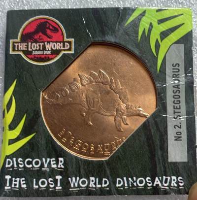 文馨钱币收藏第 138 场，全场满 3 件拍品包邮 - 侏罗纪公园迷失的世界-英国恐龙主题纪念章  