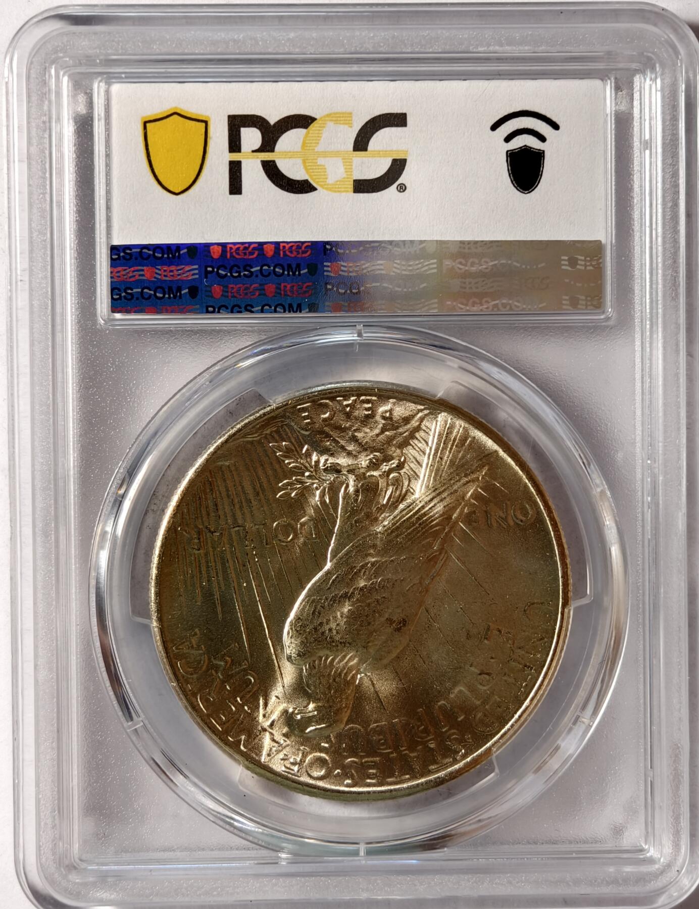 紫瑗钱币——第386期拍卖 美国 1925年 和平鸽 1美元 银币 PCGS MS65 老盒 65难度比摩根高