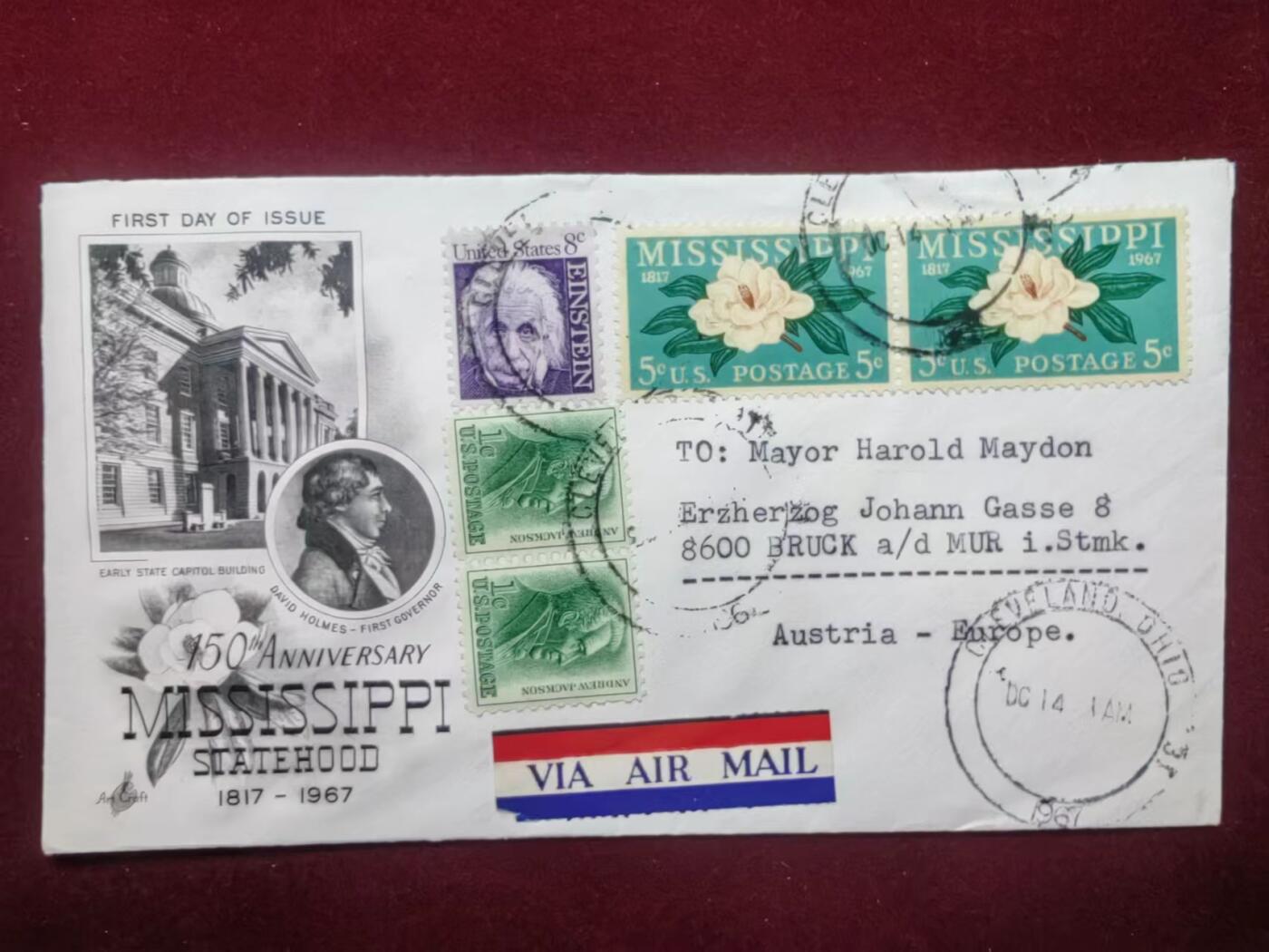 联合阁邮币社™ ——“美国邮品专场” 1967年 美国密西西比建州150周年