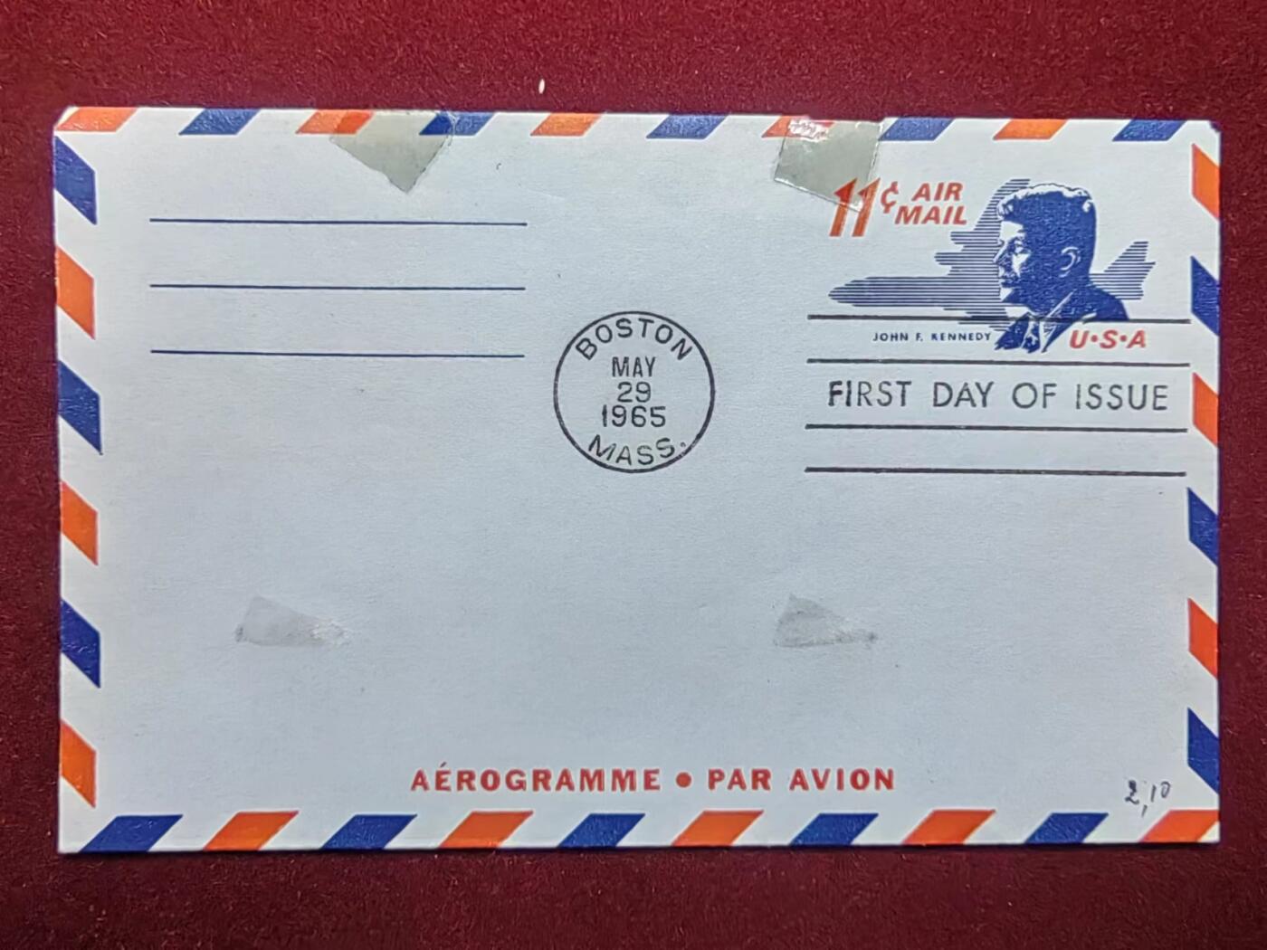 联合阁邮币社™ ——“美国邮品专场” 1965年 美国肯尼迪航空邮简