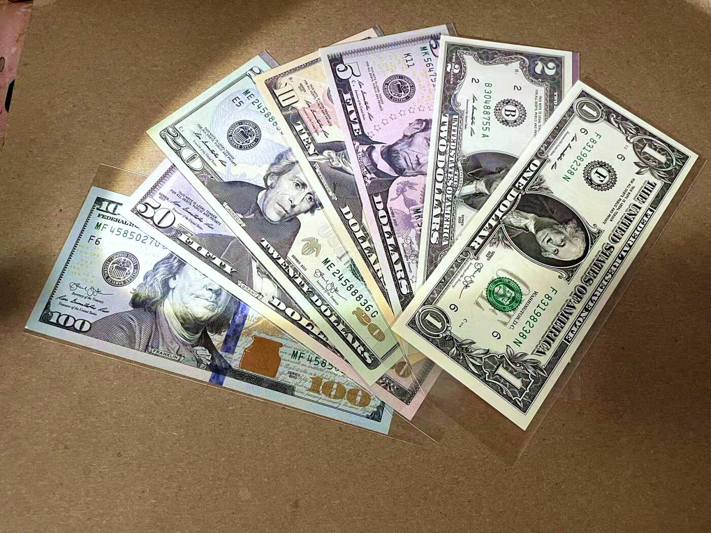 【Blue Auction】✨世界纸币精拍第495期【精】 【一组7张】美国 不同版本1-100美金 全新UNC