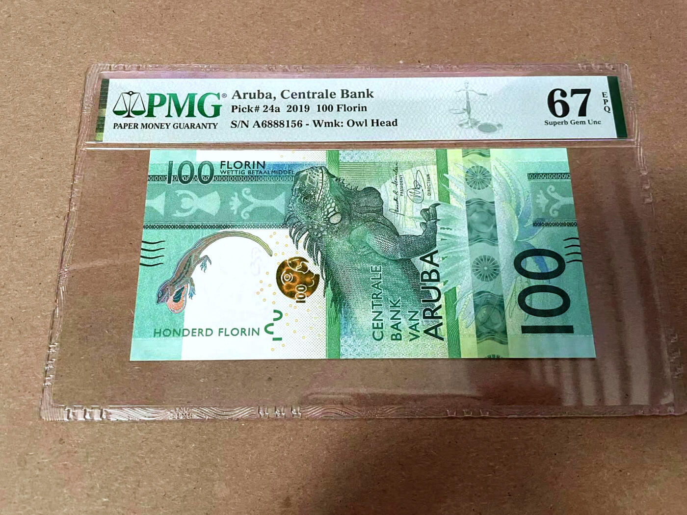 【Blue Auction】✨世界纸币精拍第495期【精】 【无47】阿鲁巴 2019年100弗罗林 大蜥蜴 PMG67EPQ 高分 