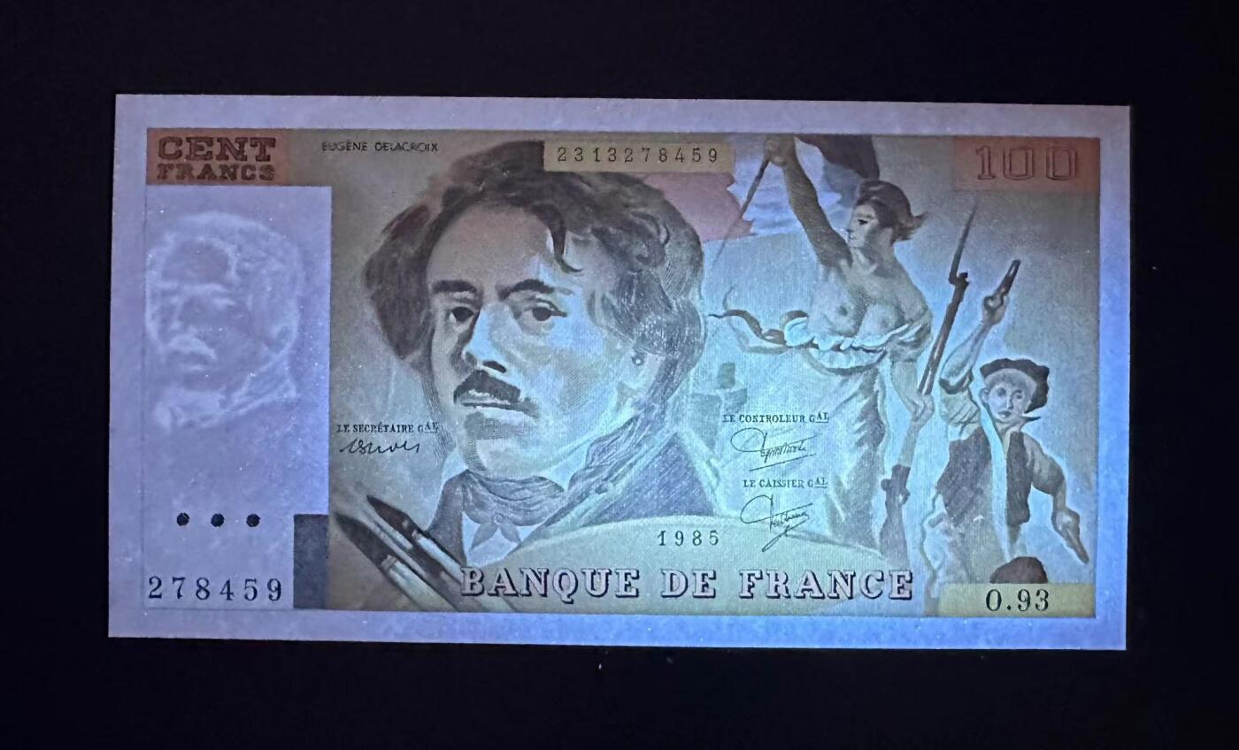 【Blue Auction】✨世界纸币精拍第495期【精】 法国 1985年100法郎 自由引导人民 全新UNC