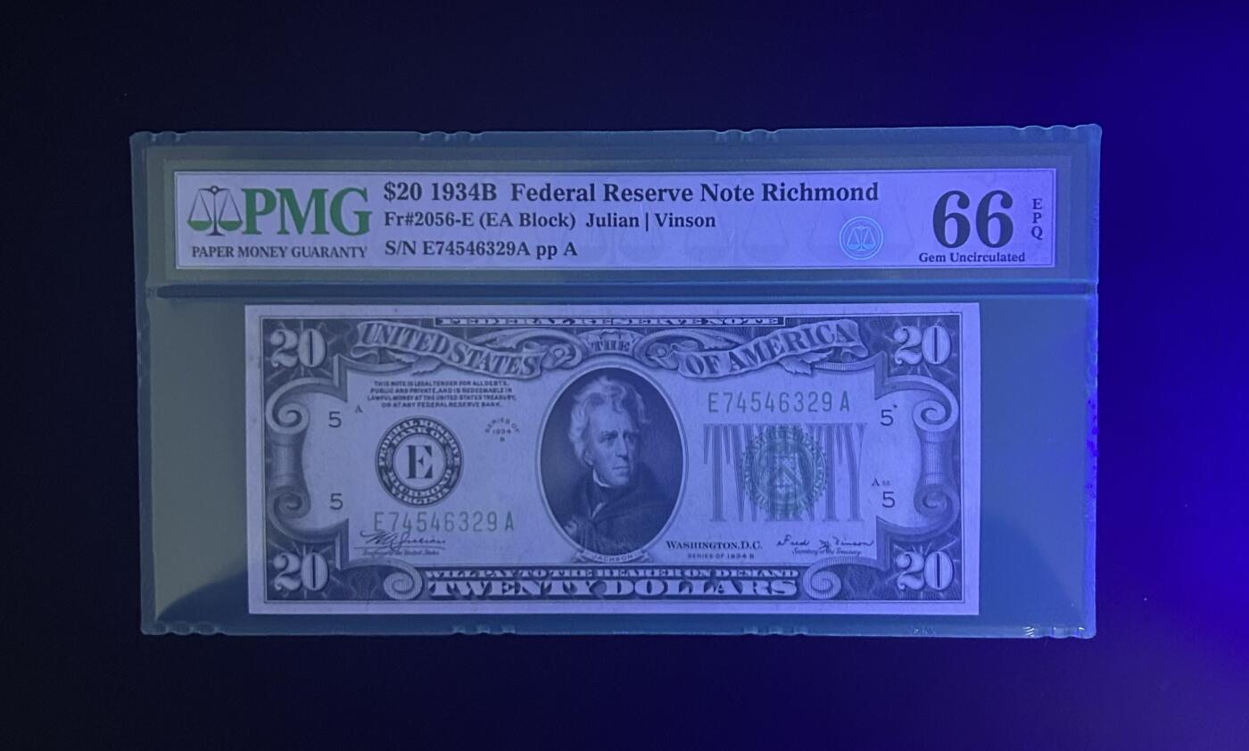 【丑猫0629】今晚7点整，自动快拍 1934年美国20$