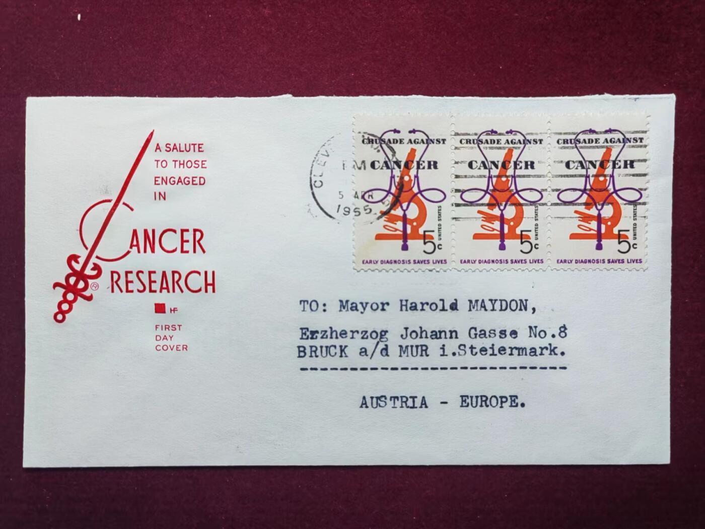 联合阁邮币社™ ——“美国邮品专场” 1955年 美国医学研究