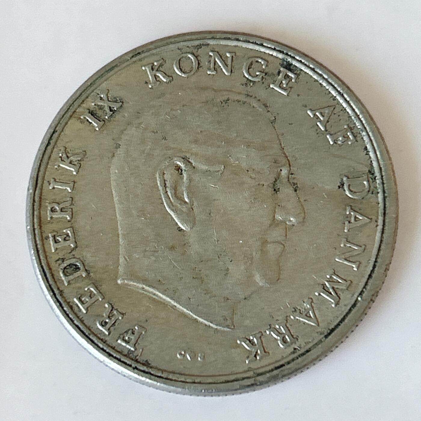 海外回流1元起拍小铺 各国钱币散币场 第12期 丹麦1963年5克朗 弗雷德里克九世