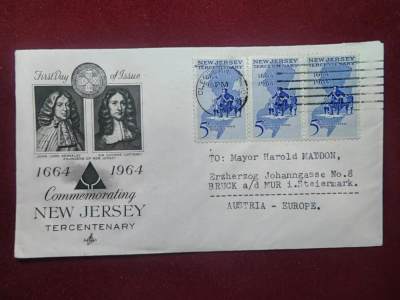 联合阁邮币社™ ——“美国邮品专场” -  1964年 美国移民新泽西州300周年