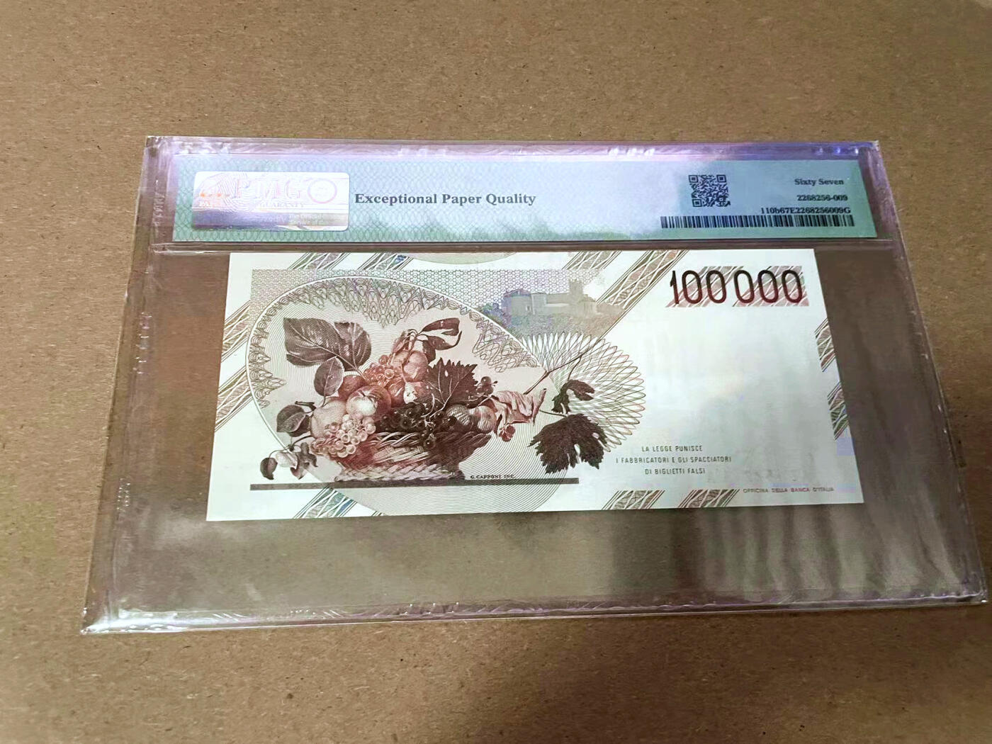 【Blue Auction】✨世界纸币精拍第495期【精】 【无47】意大利 1983年10万里拉 PMG67EPQ 高分 