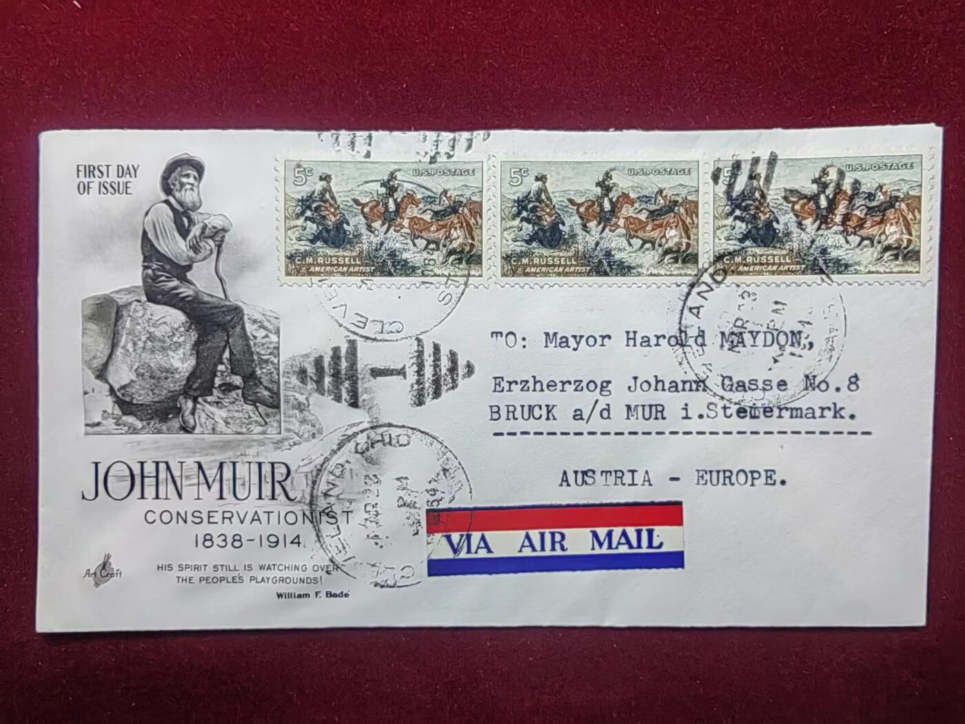 联合阁邮币社™ ——“美国邮品专场”  1964年  美国画家拉塞尔 .绘画  