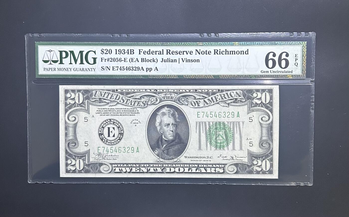 【丑猫0629】今晚7点整，自动快拍 1934年美国20$