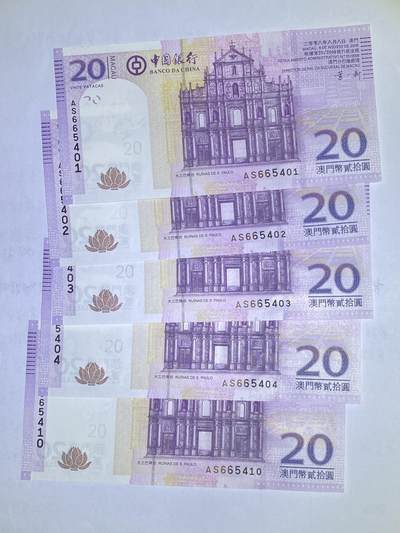 全新UNC-2008年中国银行澳门币20元 - 全新UNC-2008年中国银行澳门币20元