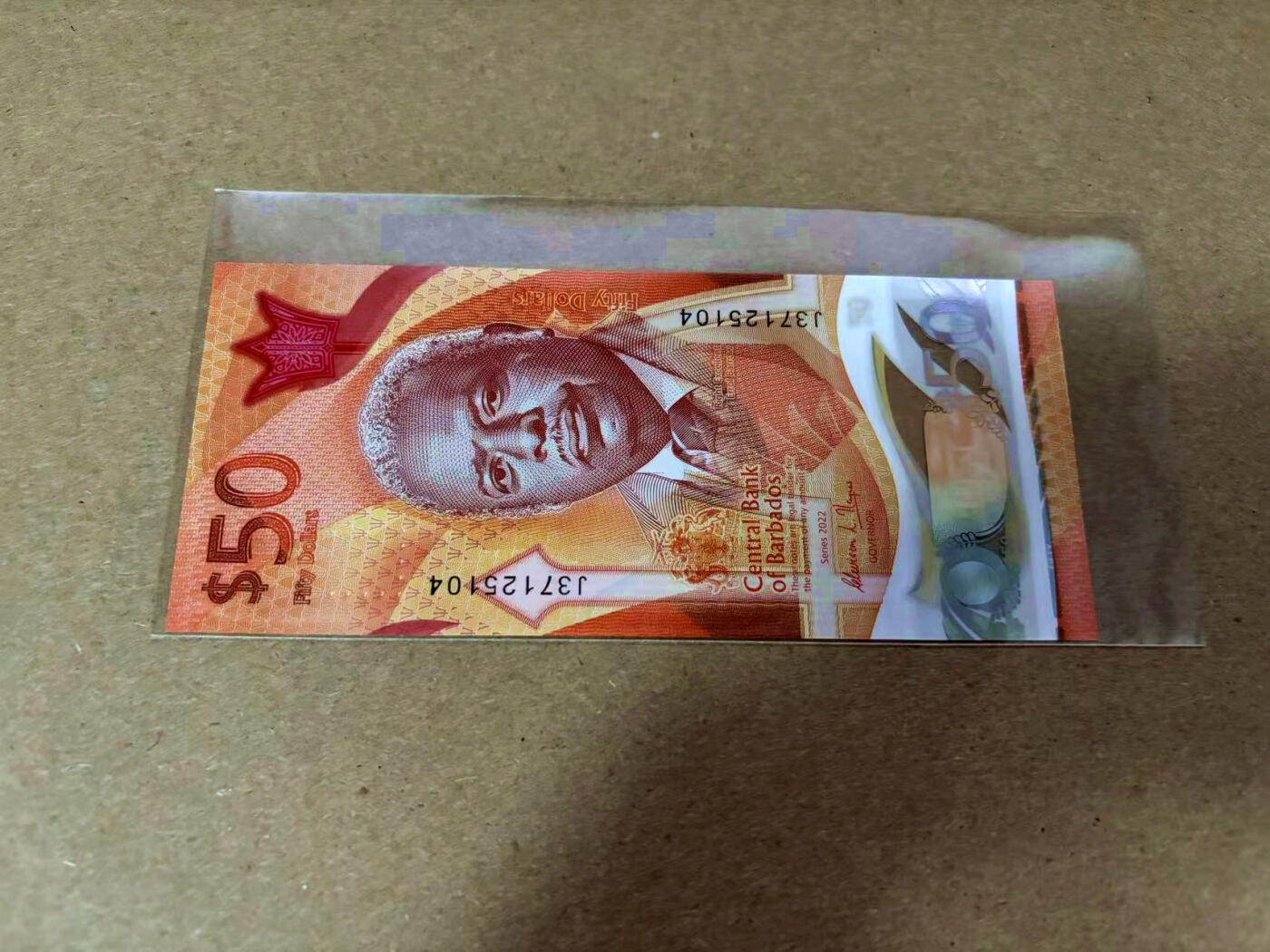 【Blue Auction】✨世界纸币精拍第495期【精】 巴巴多斯 2022年50元 全新UNC