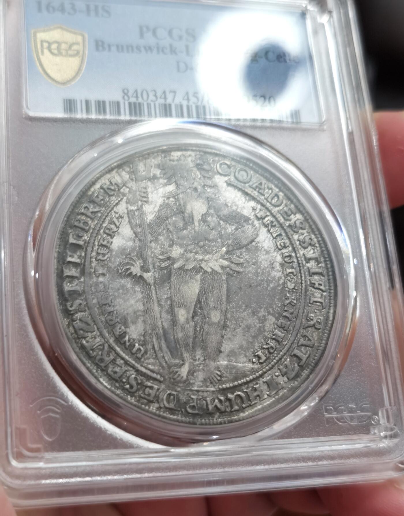 博洋堂世界钱币拍卖第082期（全场包邮） PCGS XF45 神罗布伦瑞克-吕内堡-策勒1643年野人泰勒 非常少见的版别 PCGS评级冠军分 唯一一枚