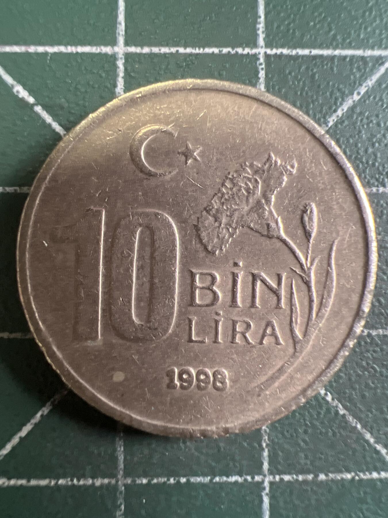 第632期 硬币专场 （无押金，捡漏，全场50包邮，偏远地区除外，接收代拍业务，本店十天发一次货） 土耳其10Bin里拉