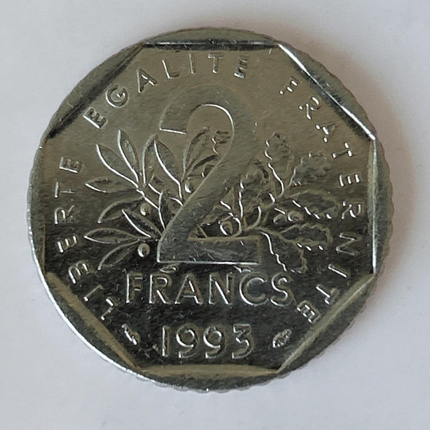 海外回流1元起拍小铺 各国钱币散币场 第12期 法国1993年2法郎 穆兰逝世50周年