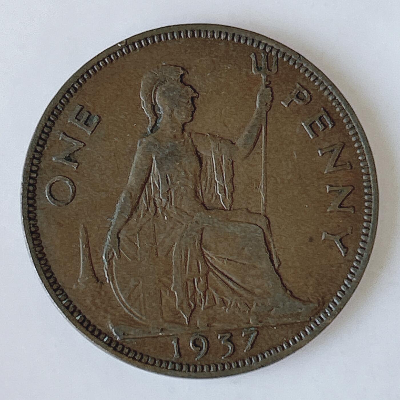 海外回流1元起拍小铺 各国钱币散币场 第12期 英国1937年1便士铜币 乔治六世 美品