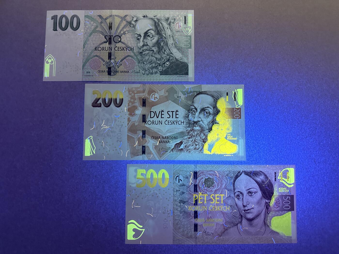 《张总收藏》155期-裸币精品汇(周一场) 捷克100、200、500克朗 UNC