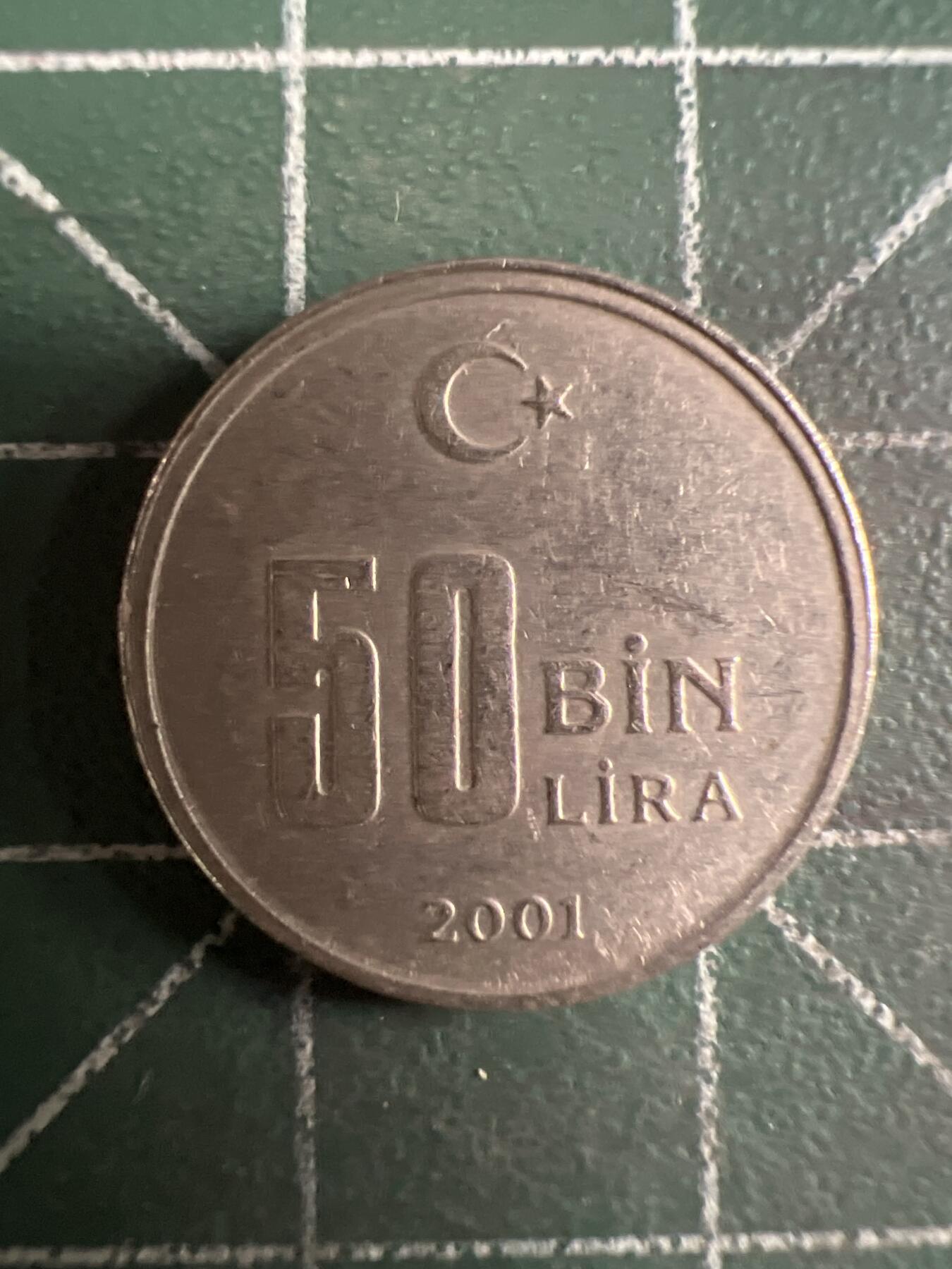 第633期 硬币专场 （无押金，捡漏，全场50包邮，偏远地区除外，接收代拍业务，本店十天发一次货） 土耳其50Bin里拉