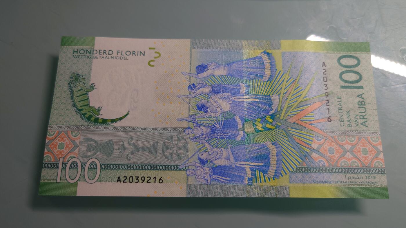 【世界钱币】精选微拍第115期暨2024年第26期  最新维港币展部分卖剩货品展销 2019年阿鲁巴100 最佳纸币 全新绝品无47尾号216