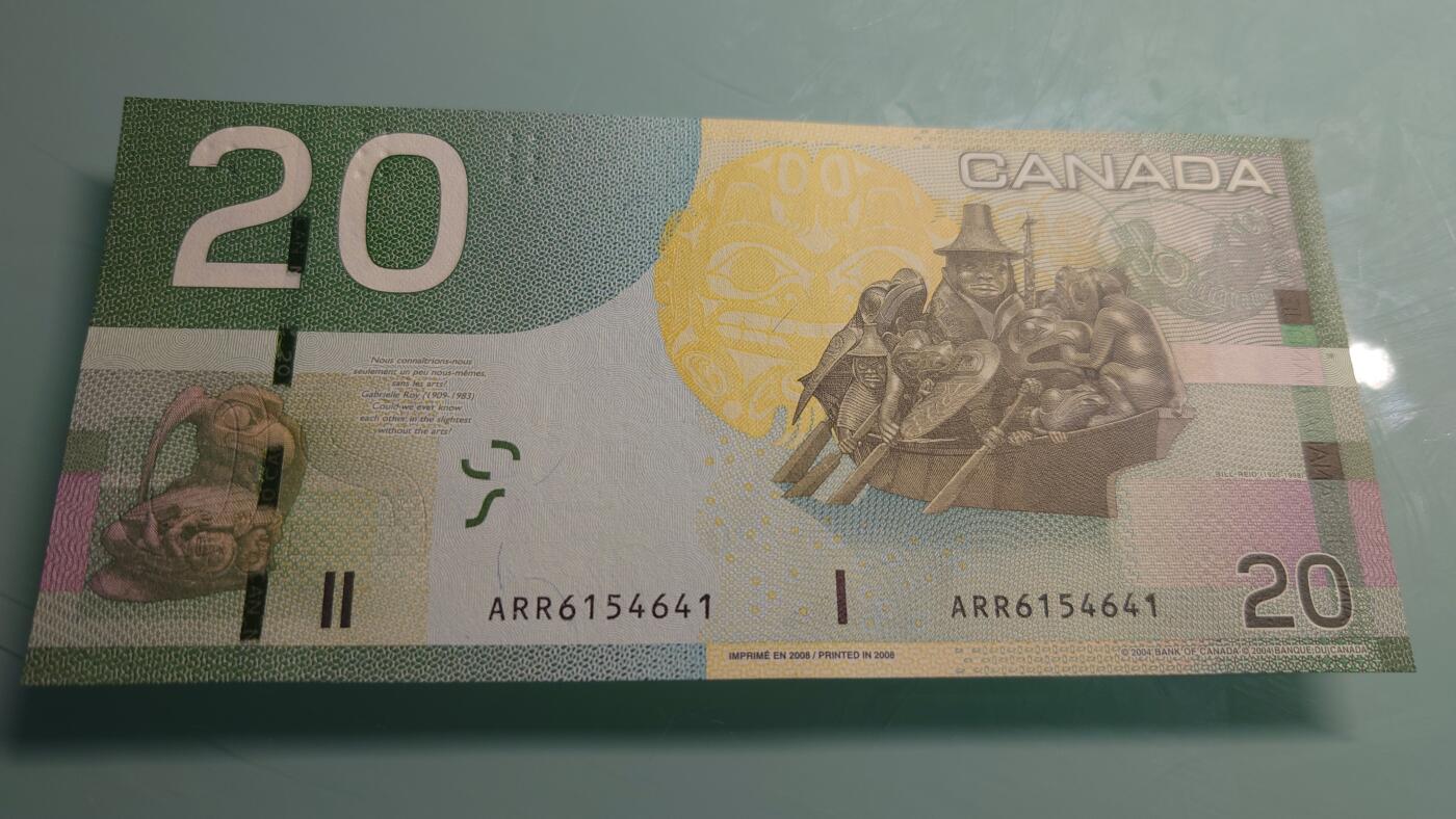 【世界钱币】精选微拍第115期暨2024年第26期  最新维港币展部分卖剩货品展销 【一口价已售出】2008年加拿大20元 全新绝品尾号641