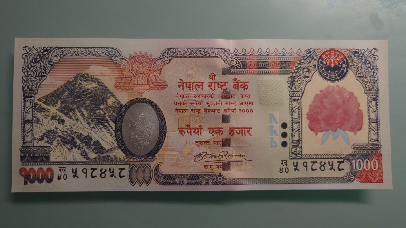 【世界钱币】精选微拍第115期暨2024年第26期  最新维港币展部分卖剩货品展销 2008年尼泊尔1000卢比 大红花版较少见 全新绝品(3)