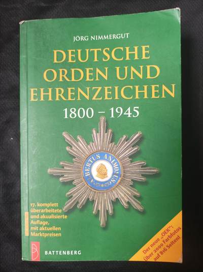 世界钱币章牌书籍专场拍卖第188期 - 德国勋章奖章目录1800-1945