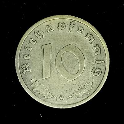 巴斯克收藏第283期 散币专场 7月2/3/4号三场连拍 全场包邮 - 德国 1938年 10芬尼 珍稀错版