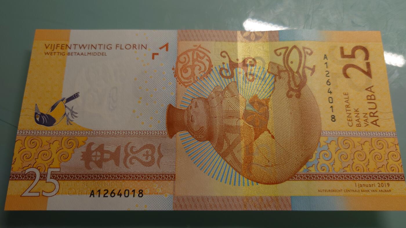 【世界钱币】精选微拍第115期暨2024年第26期  最新维港币展部分卖剩货品展销 2019年阿鲁巴25 全新绝品尾号018