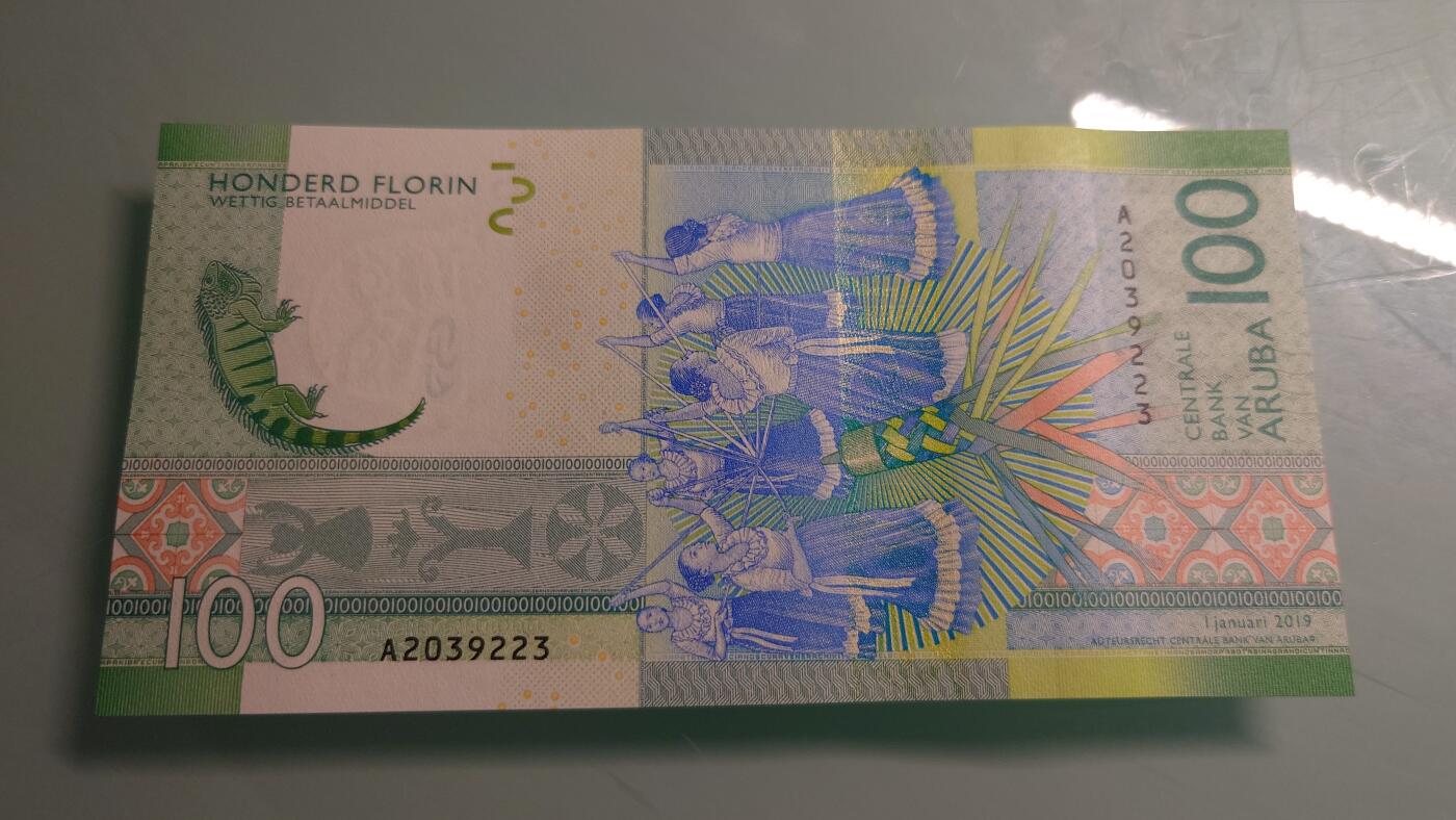 【世界钱币】精选微拍第115期暨2024年第26期  最新维港币展部分卖剩货品展销 2019年阿鲁巴100 最佳纸币 全新绝品无47尾号223