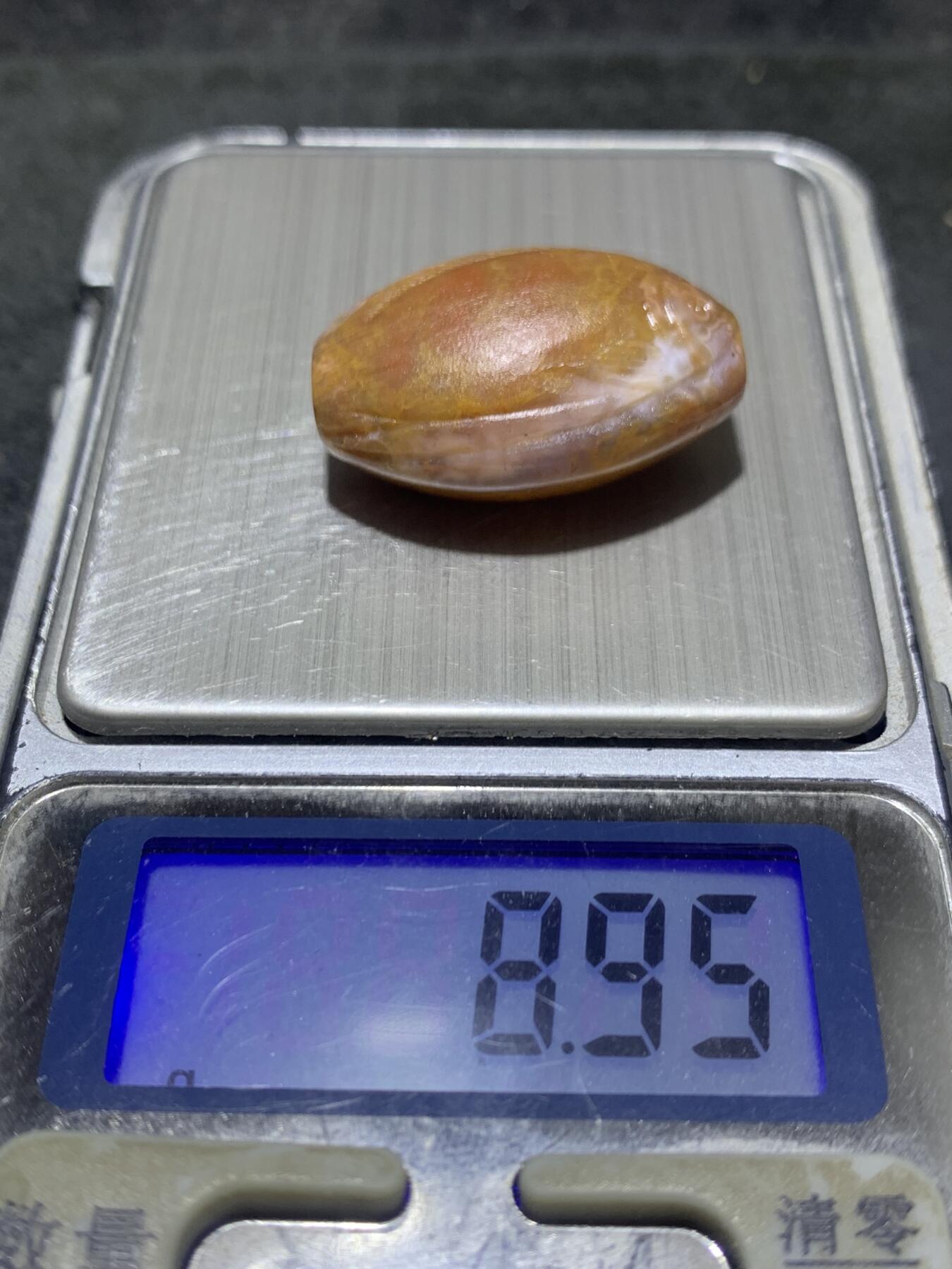 精美亚光黄金草花战国红玛瑙手工雕刻富贵有余勒子一个
